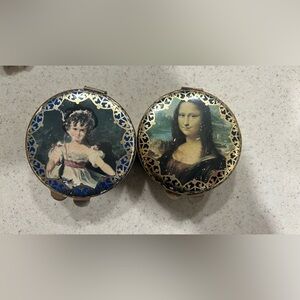 Vintage Decorative Trinket Boxes with Art Prints